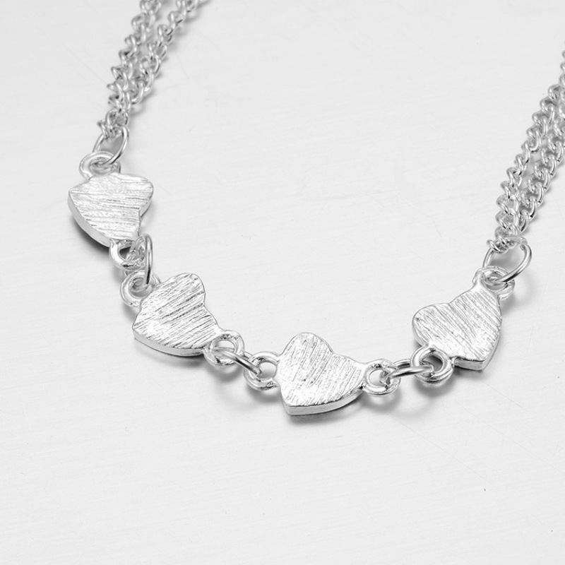 Adjustable Silver Plated Heart Ankle Bracelet Foot Jewelry Blue Luminous Heart Charm Anklet
