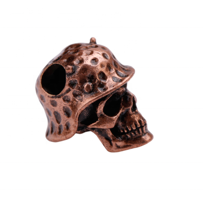 Wholesale Women Fashion Accessory Antique Silver Brass Copper Zircon Skull Helmet Beads for Jewelry Bracelet Necklace Making