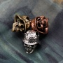Wholesale Women Fashion Accessory Antique Silver Brass Copper Zircon Skull Helmet Beads for Jewelry Bracelet Necklace Making