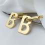 Hoop Earrings Post Letter B Pendant Earrings with Sterling Silver Post for Women 2021 Gold and Silver Stud Earrings Ball Zircon