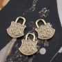 Custom Wholesale Fashion Korean Gold Plated Copper Lock Shaped White Zircon DIY Accessory for Jewelry Bracelet Necklace Making