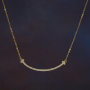 Fashion New Design Hot Sell High Quality 925 Sterling Silver Gold Plated Zircon Smile Chain Necklace for Women