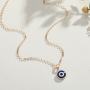 Fashion Turkish gold plated evil eyes pendant devil eye necklace jewelry leather cord blue eyes necklace