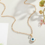 Fashion Turkish gold plated evil eyes pendant devil eye necklace jewelry leather cord blue eyes necklace