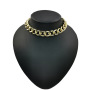 Luxury Design Punk Style Geometric Irregular Hollow Jewelry Cuban Hip Hop Alloy Metal Thick Chain Short Neck Necklace For Women