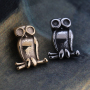 Gold and Silver Planting Stainless Steel Owl Shape Beads For Jewelry Making