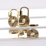 Fashion CZ Micro Pave O Shaped with Cross Lock Screw Clasp Carabiner Gold Plated corss Pendant for Necklace Jewelry Making