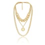 Punk Style Geometric Irregular Hollow Cuban Hip Hop Multi Layer Alloy Queen Pendant Thick Chain Necklace