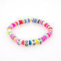 Personalized Heishi Disc Bracelets 6mm Soft African Filo Clay Stretch Letter Bracelets