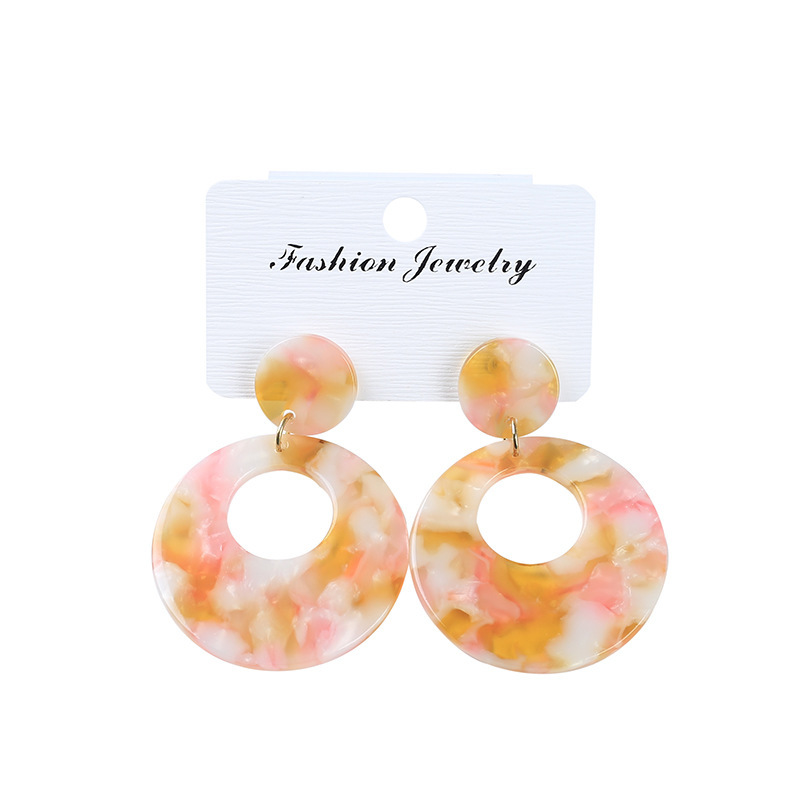 New Arrival Acetate Sheet Acrylic Simple Leopard Print Fashion Jewelry Dangle Earrings for Women
