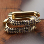 2021 Fashionable Micro Insert Zirconia Gold Brass Design Square-shaped Earrings for Women and Girl