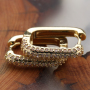 2021 Fashionable Micro Insert Zirconia Gold Brass Design Square-shaped Earrings for Women and Girl