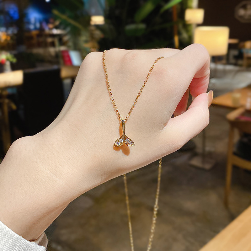 Ins Style Stainless Steel Necklace Women Accessories Jewelry Rose Gold Plated Heart Pendant Charm Necklace