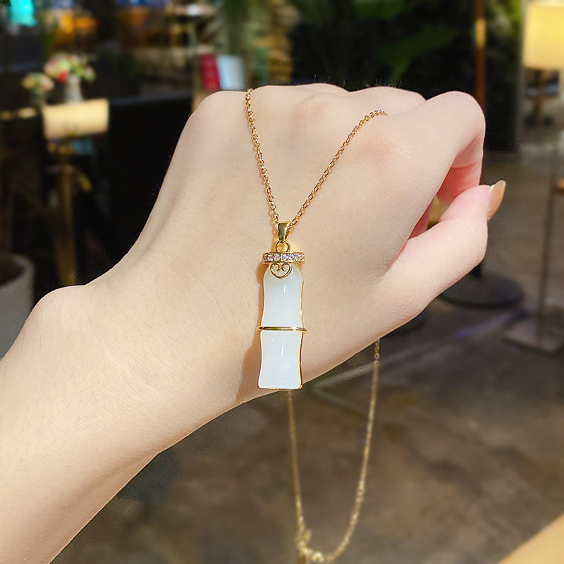 Ins Style Stainless Steel Necklace Women Accessories Jewelry Rose Gold Plated Heart Pendant Charm Necklace