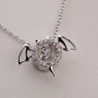 2021 Classic Design Womens Gift Crystal Micro Pave Lightning Bat Pendant Necklace with Chain