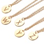 Gold Plated custom jewelry personal gift Stainless Steel cuban link Chain 26 Letter Pendant initial Necklace