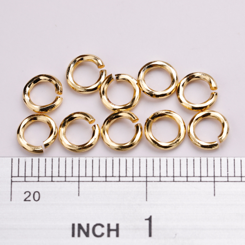 Section open ring fittings 1.4*8mm copper fittings KC gold