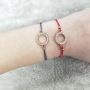 12PCS Simple Design Womens Round Metal Circle Charm Bracelet Set with Rhinestone