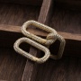 Wholesale Custom Fashion Gold Plated Copper White Zircon DIY Carabiner Jewelry Accessory for Bracelet Necklace Earrings Making