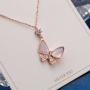2021 Women's Rose Gold and Gold Plated Sterling Silver Butterfly Pendant Necklace for Wholesale