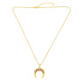 2021 Multi Color Muslim Jewelry Cubic Zirconia Moon Necklace Gold Plated Crescent Pendant Necklace