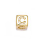 9MM CZ Micro Pave 18K Gold Plated Brass Zircon Letter Alphabet Square Beads for Necklace Bracelet Making