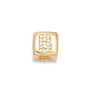 9MM CZ Micro Pave 18K Gold Plated Brass Zircon Letter Alphabet Square Beads for Necklace Bracelet Making