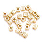 9MM CZ Micro Pave 18K Gold Plated Brass Zircon Letter Alphabet Square Beads for Necklace Bracelet Making