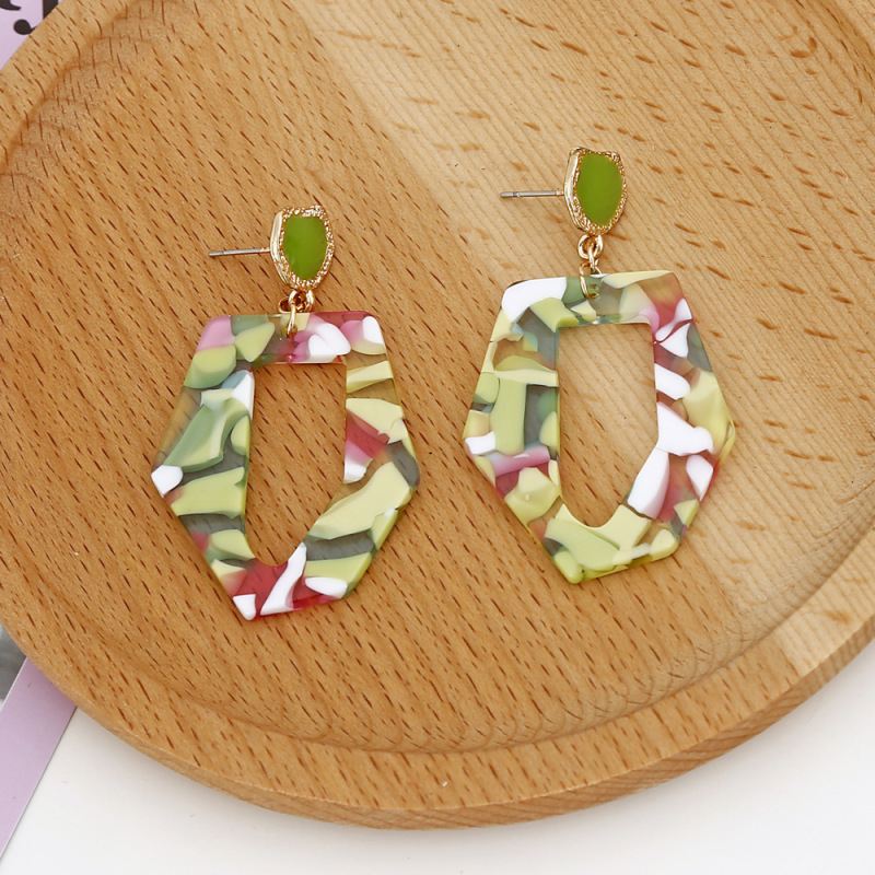 Minimalism Wholesale Jewelry Acrylic Resin Irregularly Geometric Round Fashion Drop Earrings