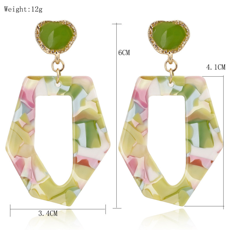 Minimalism Wholesale Jewelry Acrylic Resin Irregularly Geometric Round Fashion Drop Earrings