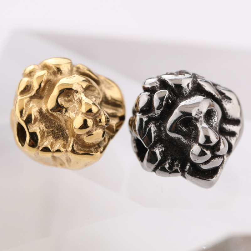 Antique Gold and Silver Plated High Quality Steel Lion Head Charm for Jewelry Making