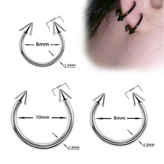 Wholesale Horseshoe Stud Earrings Jewelry Gold Plated 316 Stainless Steel Perforation Nose Rings For Men Women