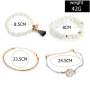 4 Pcs /et Handmade Metal Heart Round Plated Turquoise Stack Tassel Bead Bracelet Set With Tassel