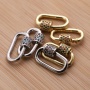 19*12MM Multi CZ Micro Pave Oval Clasp Carabiner Oval Clasp Pendant