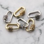19*12MM Multi CZ Micro Pave Oval Clasp Carabiner Oval Clasp Pendant