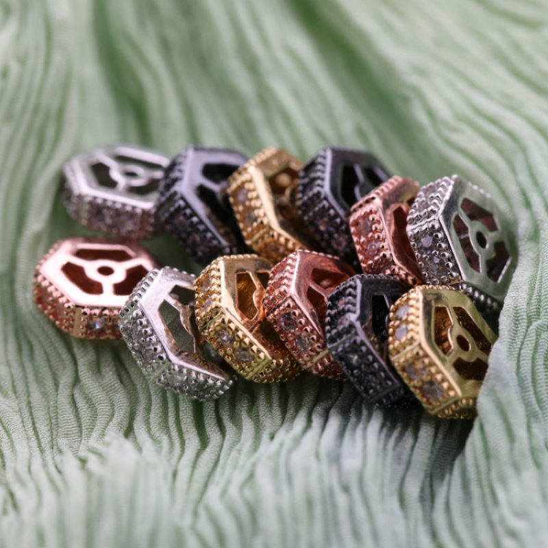 2021 Top Selling Round Micro Pave Spacer Bead for Bracelet Making