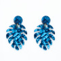 Hot Sell Vintage Style Personality Colorful Acrylic Leaf Acetate Jewelry Pendant Earrings for Women