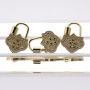 Clear CZ Micro Pave lucky Lock Screw Clasp Carabiner Gold Plated lucky Pendant for Necklace Jewelry Making