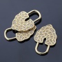 Custom Fashion Wholesale Korean Gold Plated Zircon Copper Heart Lock Design DIY Jewelery Accessory for Bracelet Necklace Making