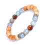 Trade Insurance Factory Wholesale Price 8MM Natural Stone Wooden Bracelets For Girls