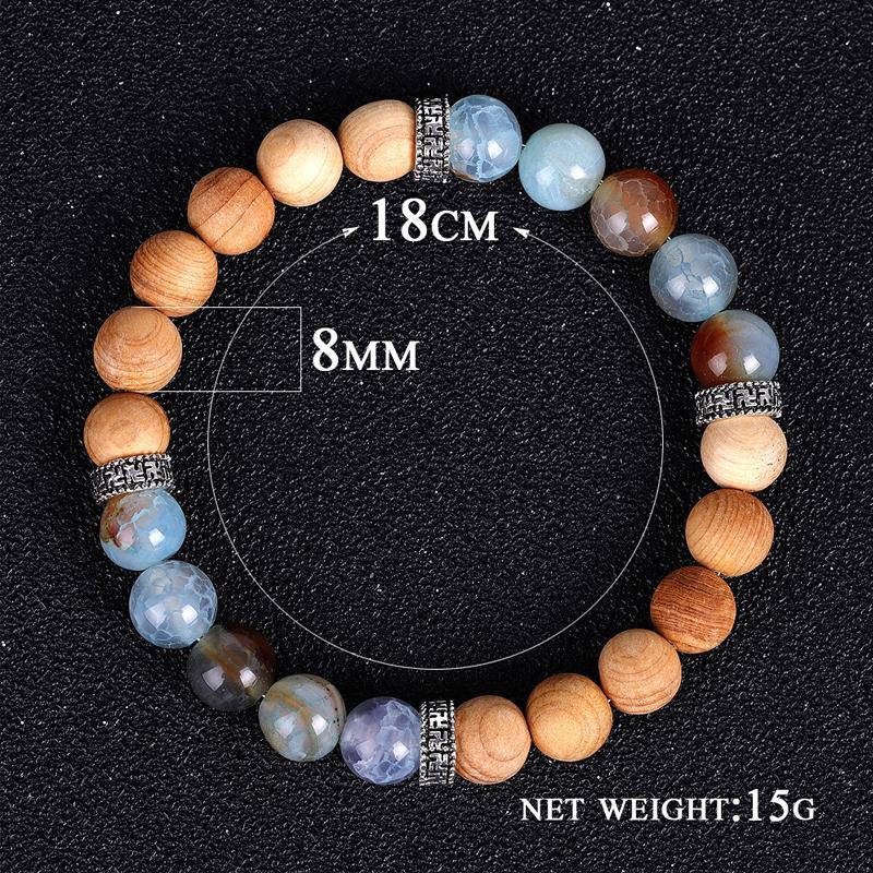 Trade Insurance Factory Wholesale Price 8MM Natural Stone Wooden Bracelets For Girls
