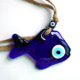 Home office fish shape glass jewelry Turkish blue eyes wall hanging evil eyes pendant charm