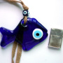 Home office fish shape glass jewelry Turkish blue eyes wall hanging evil eyes pendant charm