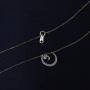 New Product Gold Silver Plated Simple Women's 925 Sterling Silver Jewelry Zircon Moon Girls Chain Necklace