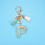 New Custom Design Car Key Chain Resin Alphabet Letter Keychain with Tassel