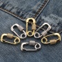 Custom Wholesale Fashion Gold Plated Copper Zircon Pin Shaped Carabiner Jewelry Accessory for Bracelet Necklace Earrings Making