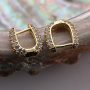 Hot Sale Popular Design Gold CZ Crystal Micro Pave Earrings Copper Ear Clip Earrings