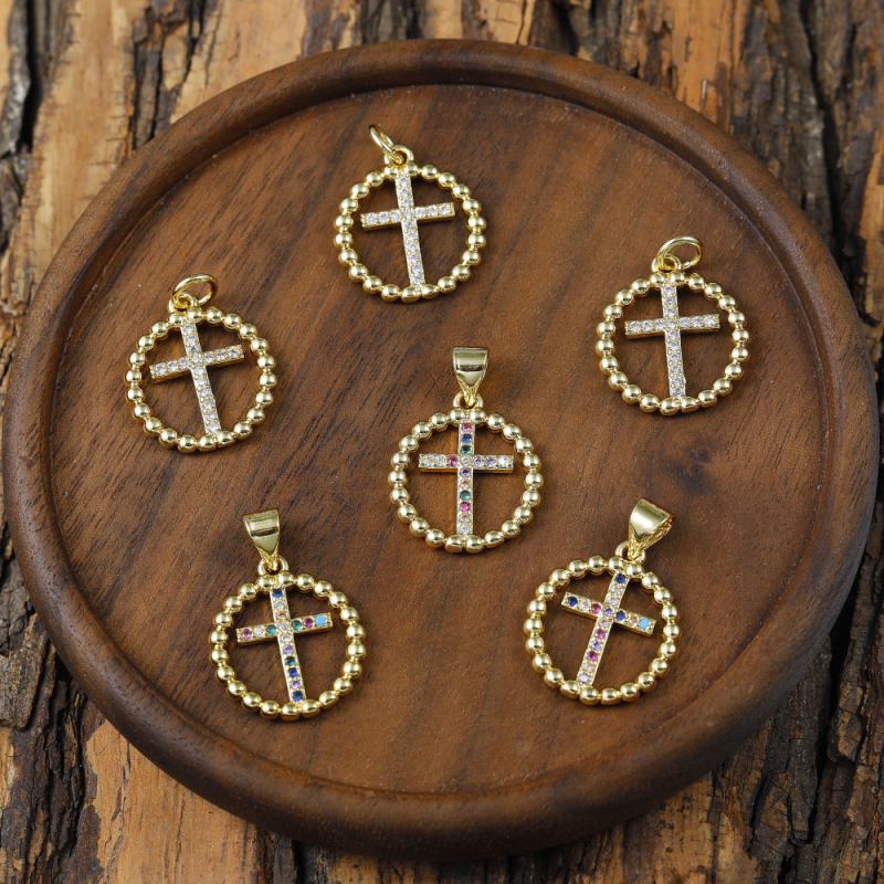 High Quality Jewelry for Womens Special Colourful Design Pendants Cross Charms for Jewelry Making