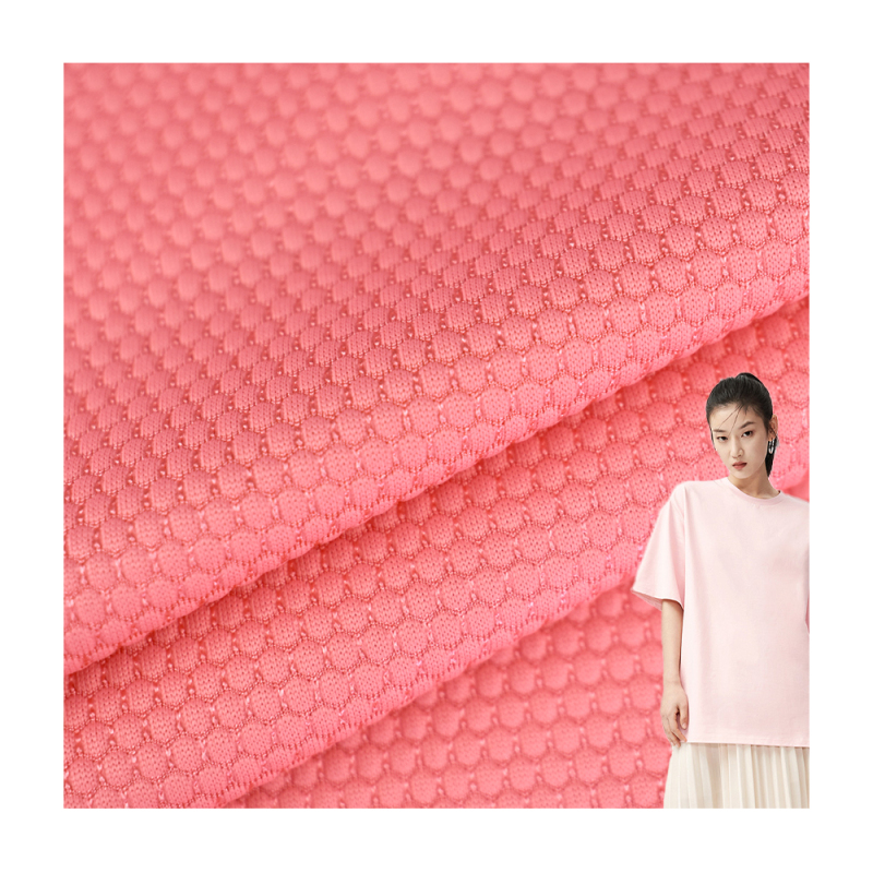 Manufacturer 96% nylon 4% spandex stretch pearl pattern single jacquard knitted fabric for T-shirt 180gsm