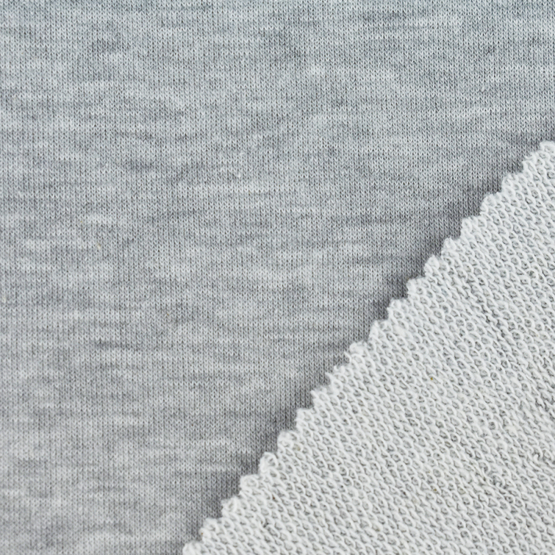 Melange anti-pilling 60 cotton 40 polyester knitted fleece CVC french terry fabric for a complete set hoodie sweater